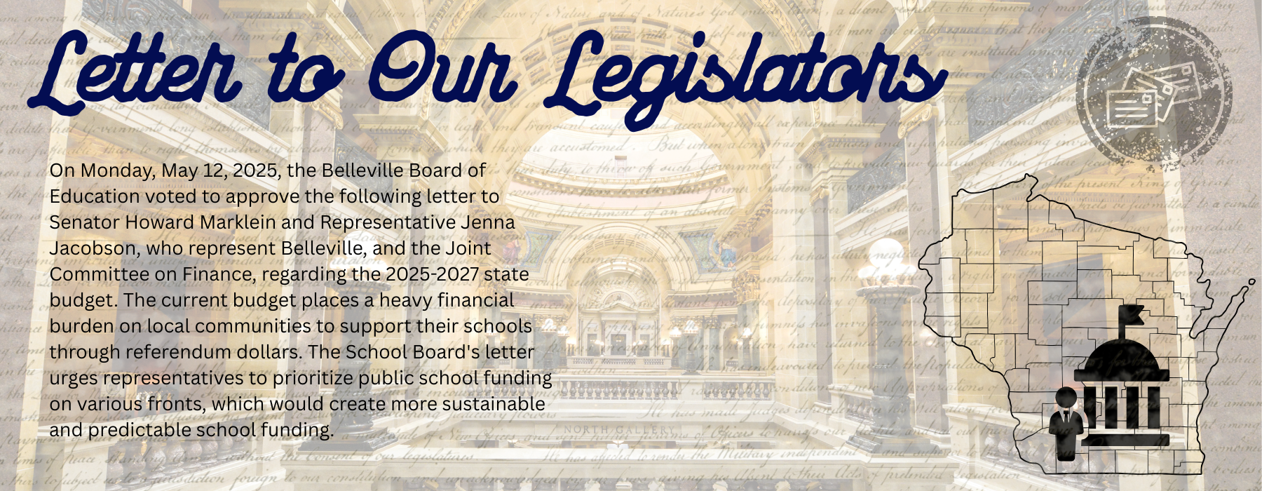Letter to our Legislators
