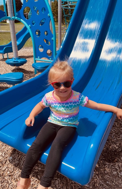 Summer fun on a slide