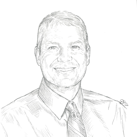 Line drawing of Nate Perry
